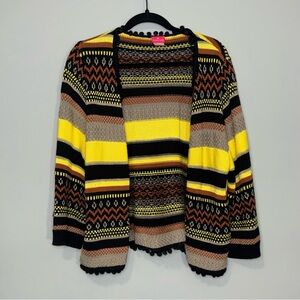Together Women’s Boho Striped Cardigan in‎ Yellow and Brown